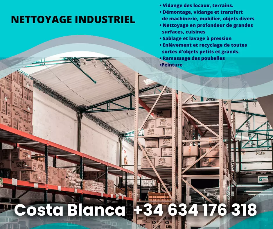 Nettoyage industriel sur la Costa Blanca